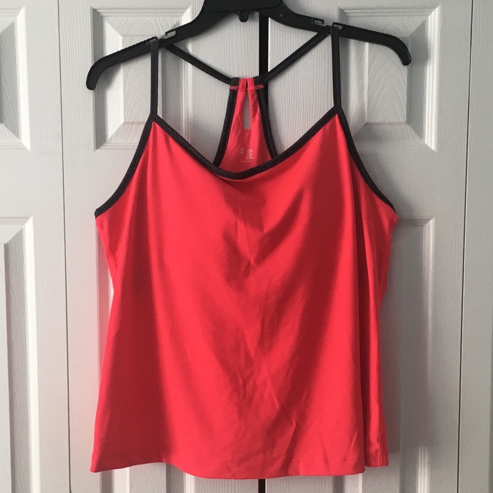 Gap Racerback Coral Tank w/ Built-in Bra size XXL